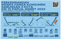 Maret 2022, Inflasi Gabungan Tiga Kota IHK di Papua Sebesar 1,00 Persen